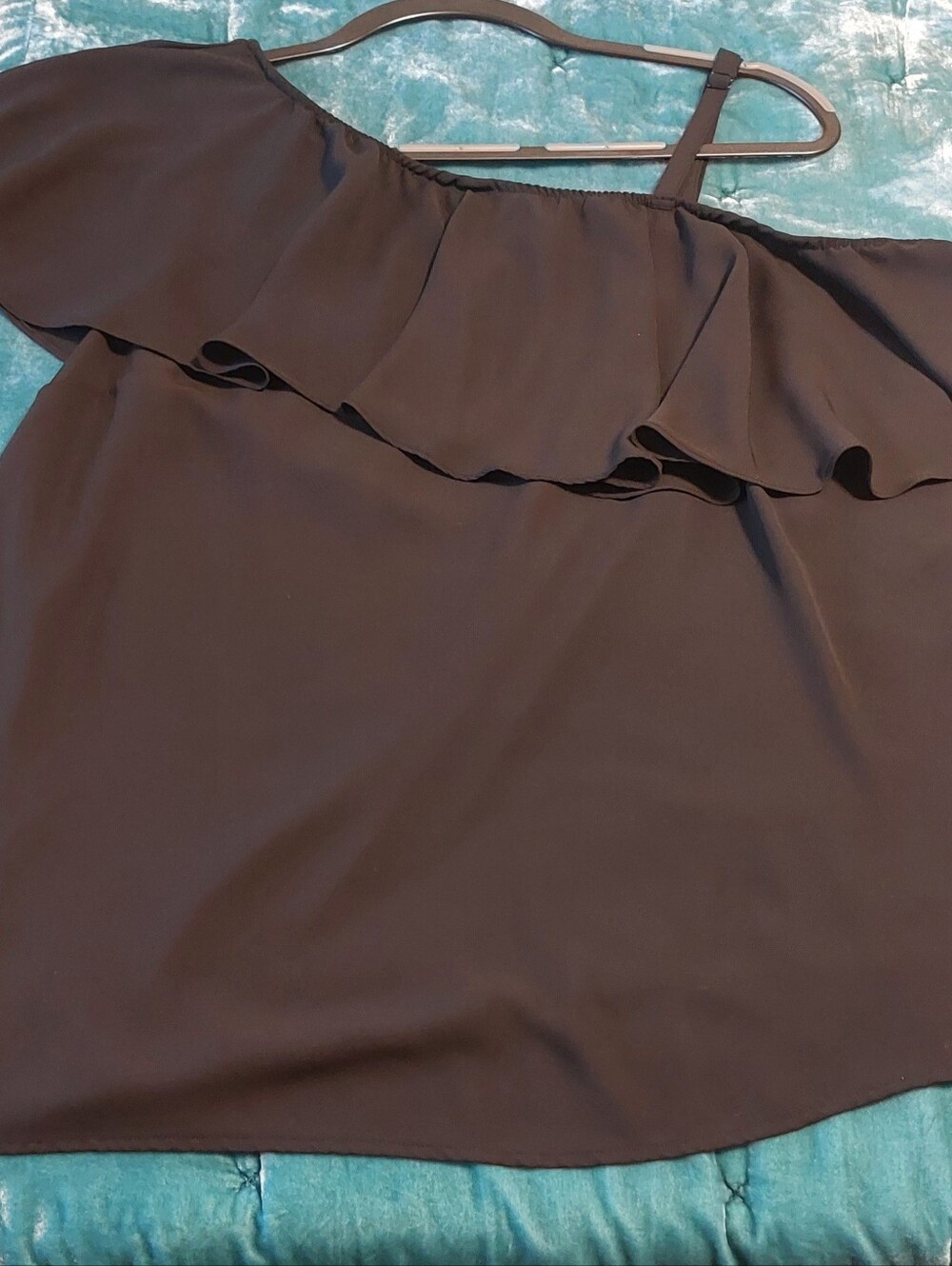 Torrid Black Ruffle Off Shoulder Top.